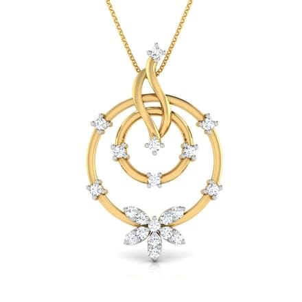 Round Diamond Flower Pendant