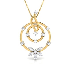 Round Diamond Flower Pendant