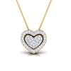 18k Gold and 0.16 carat Round Diamond Heart Pendant