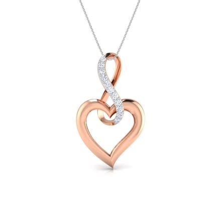 18k Gold and 0.05 carat Round Diamond Heart Pendant