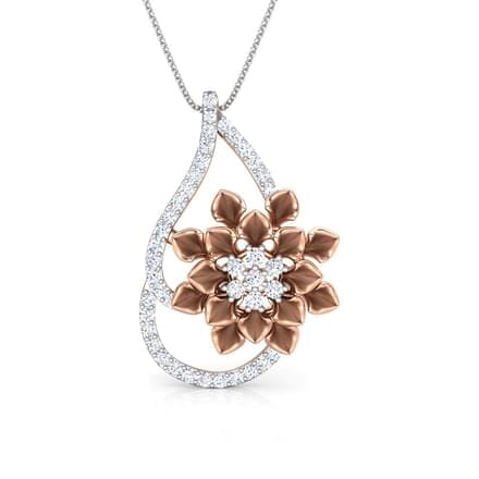 Round Diamond Flower Pendant