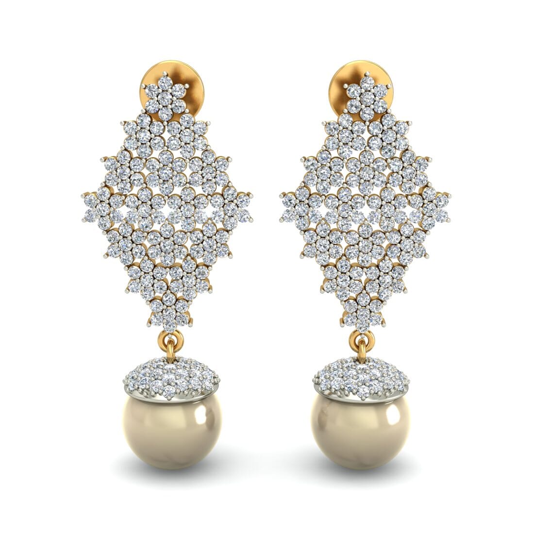 18KT Gold and 2.91 Carat Diamond Earrings