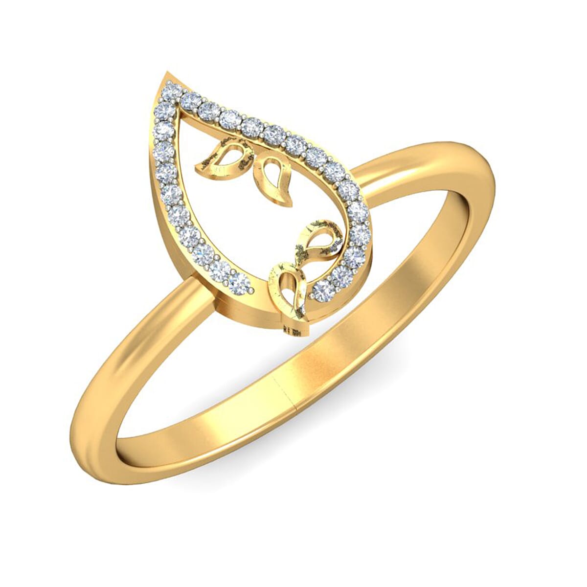 18KT Gold and 0.06 Carat F Color VS Clarity Diamond Ring