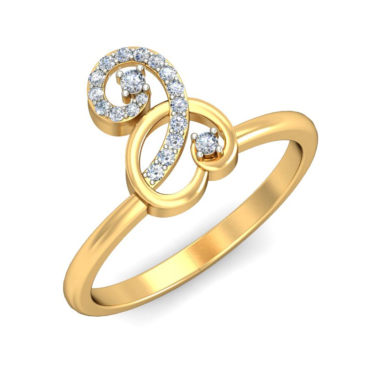 18KT Gold and 0.11 Carat F Color VS Clarity Diamond Ring