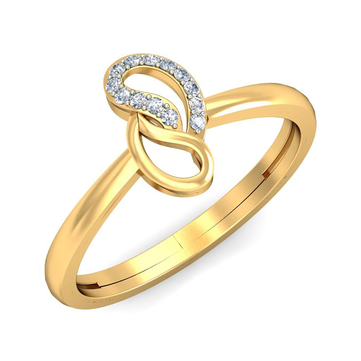 18KT Gold and 0.07 Carat F Color VS Clarity Diamond Ring