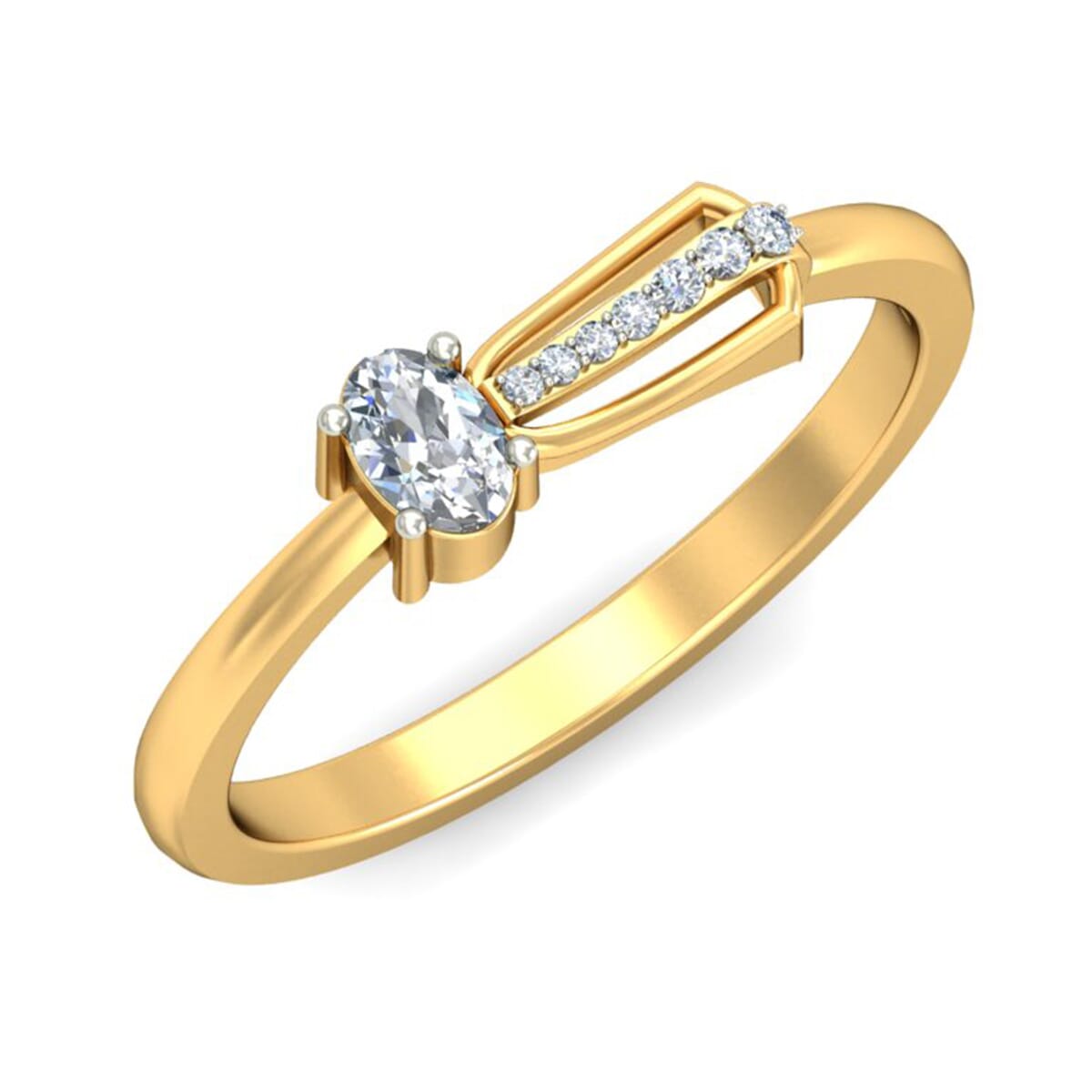 18KT Gold and 0.23 Carat F Color VS Clarity Diamond Ring