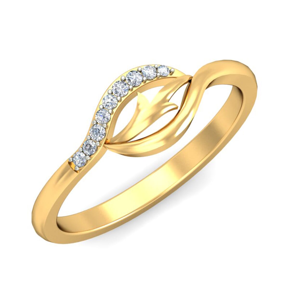 18KT Gold and 0.07 Carat F Color VS Clarity Diamond Ring