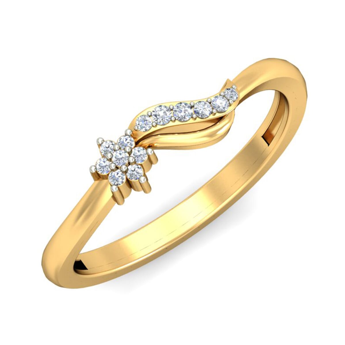 18KT Gold and 0.09 Carat F Color VS Clarity Diamond Ring