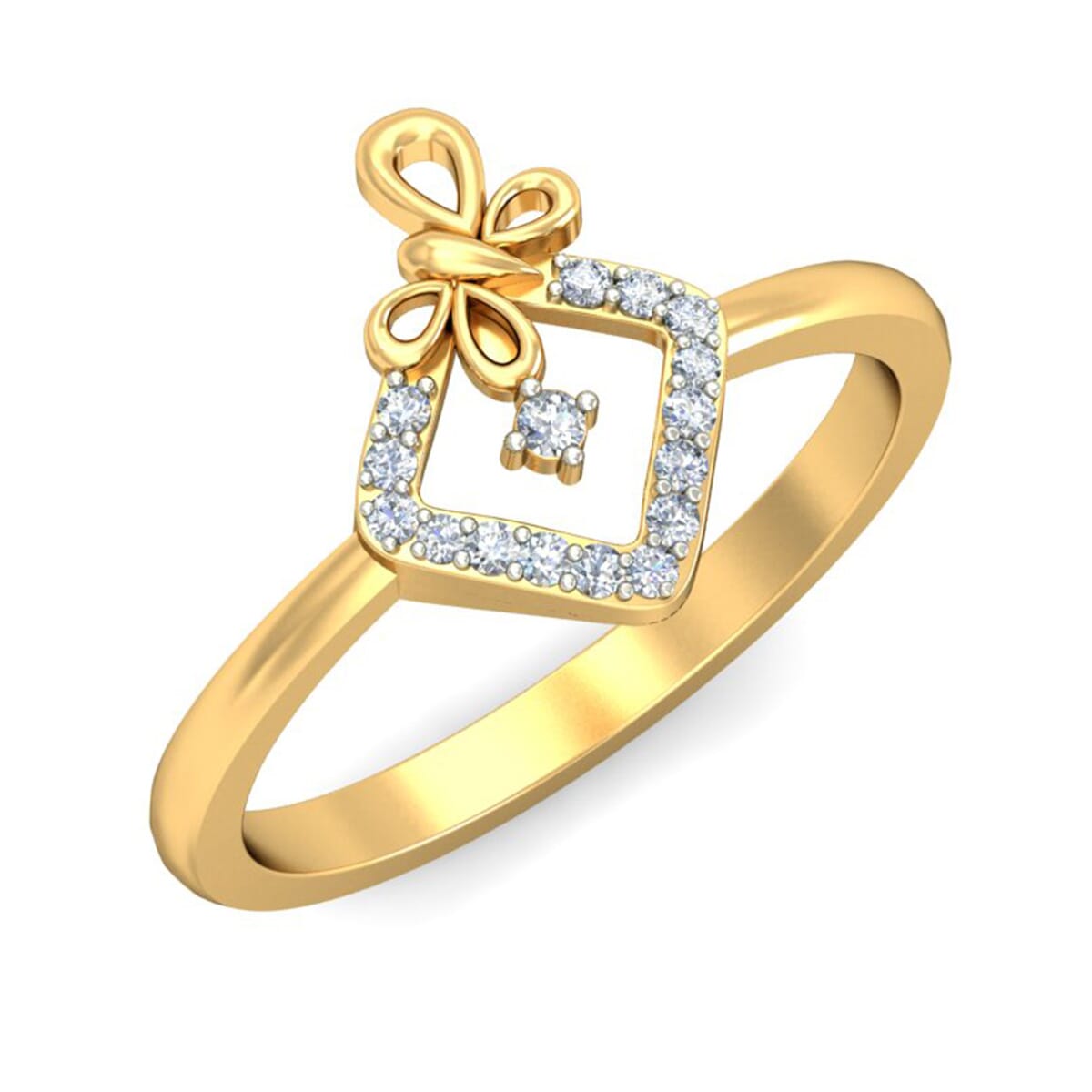 18KT Gold and 0.11 Carat F Color VS Clarity Diamond Ring