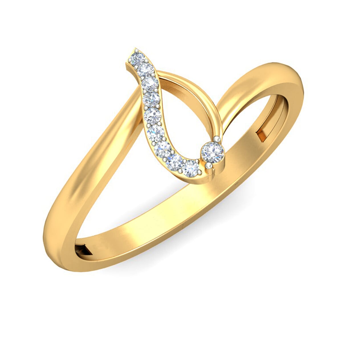 18KT Gold and 0.06 Carat F Color VS Clarity Diamond Ring