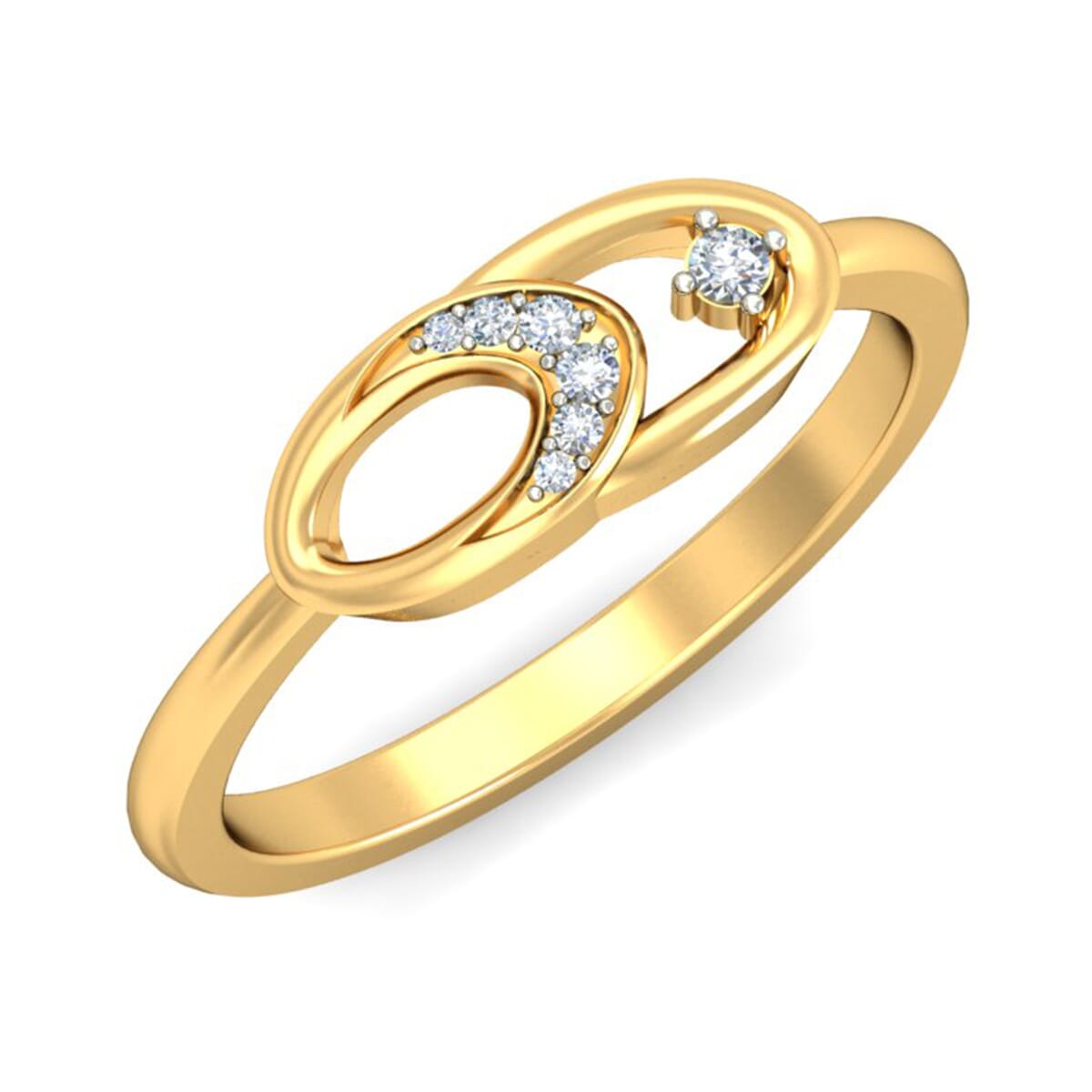 18KT Gold and 0.05 Carat F Color VS Clarity Diamond Ring