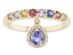 10K .84ctw Multicolor Sapphire Ring 