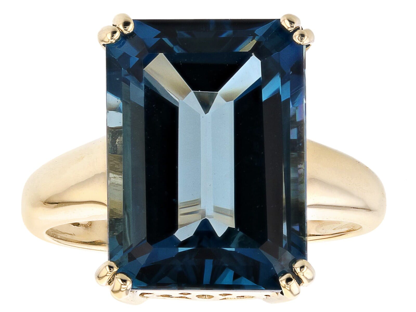 10K Yellow Gold 8.07Ctw  London Blue Topaz Solitaire Ring