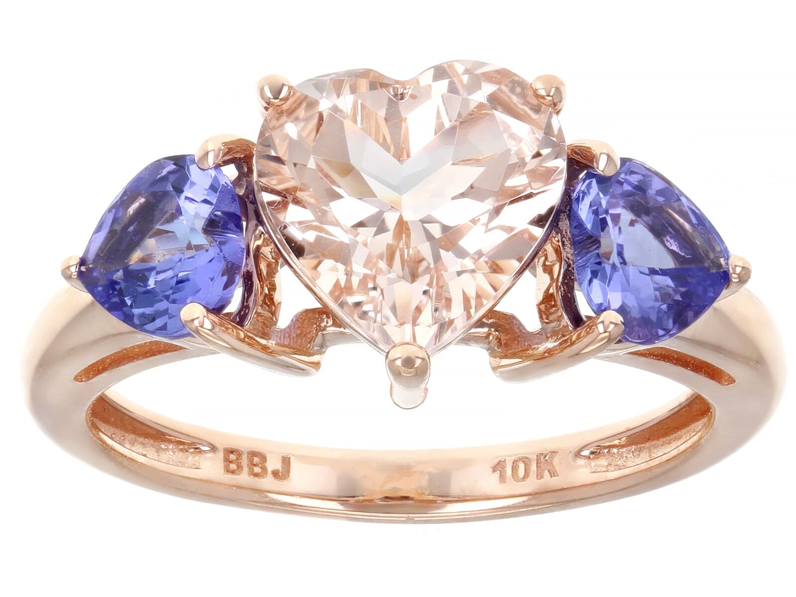 10K Rose Gold 1.25ct  Morganite With 0.85ctw Tanzanite  Ring