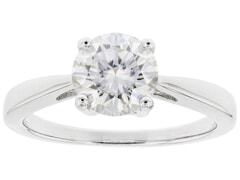 1.50Ctw Moissanite  Rhodium 925 Sterling Silver Plated with Platinum and Rhodium Ring