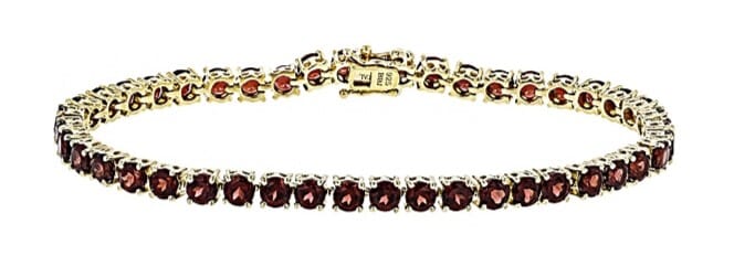 14.52 Ctw Natural Garnet 925 Sterling Silver Tennis Bracelet