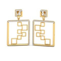 18KT Gold and 0.79 Carat Diamond Earrings