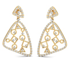 18KT Gold and 1.17 Carat Diamond Earrings