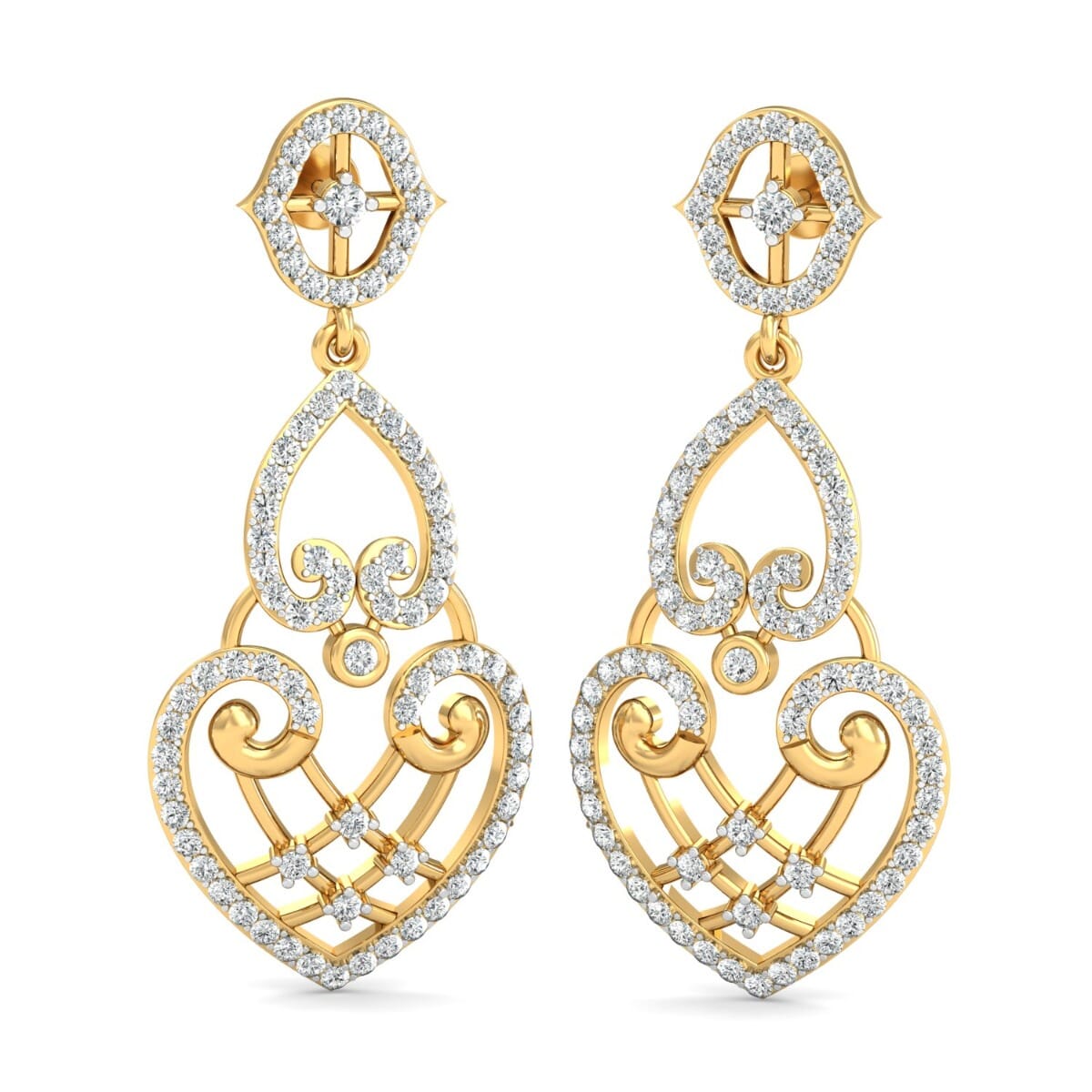 18KT Gold and 1.49 Carat Diamond Earrings