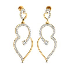 18KT Gold and 0.91 Carat Diamond Earrings