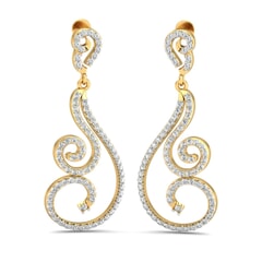 18KT Gold and 1.45 Carat Diamond Earrings