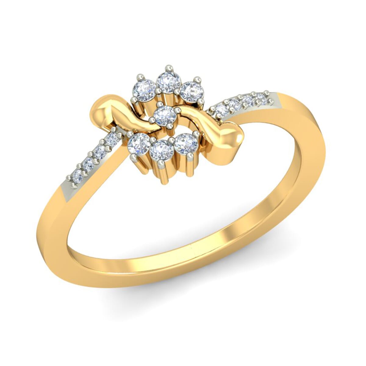 18KT Gold and 0.15 Carat F Color VS Clarity Diamond Ring