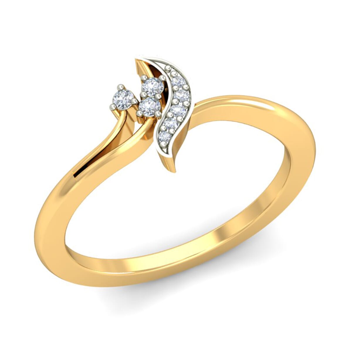 18KT Gold and 0.07 Carat F Color VS Clarity Diamond Ring