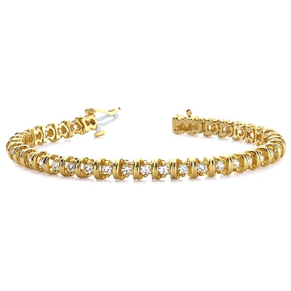 Wide Link Diamond Tennis Bracelet Ranging from 1.00 - 4.00 Carat