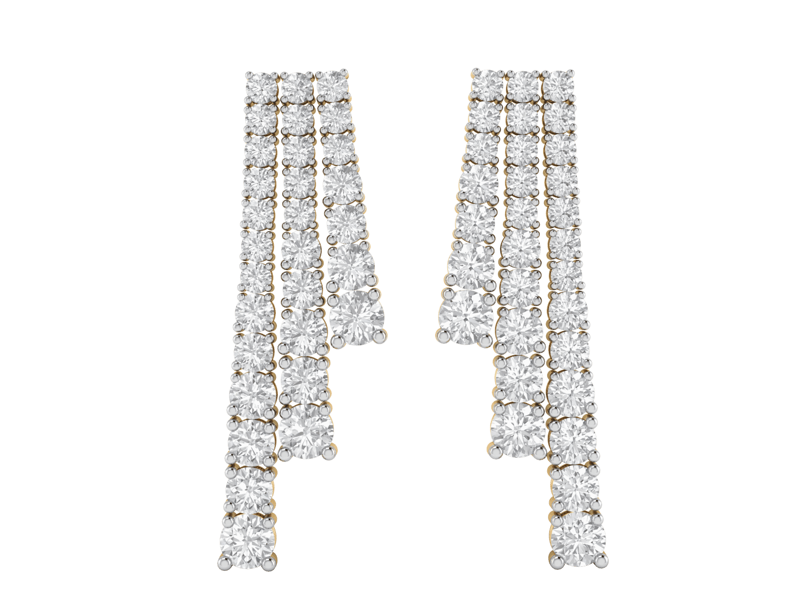 Dangling Earrings in 18K Gold and 4.17 carat diamonds