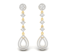 Designer Earring in 18K Gold and 1.95 carat diamonds
