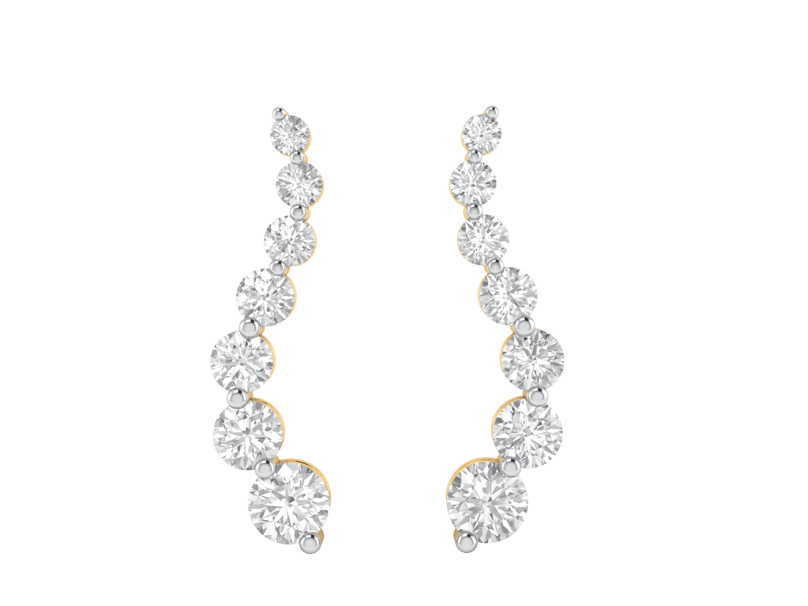 Stud Earring in 18K Gold and 1.05 carat diamonds