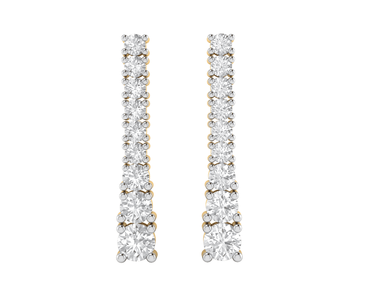 Stud Earring in 18K Gold and 1.10 carat diamonds