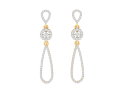Dangling Earrings in 18K Gold and 0.98 carat diamonds
