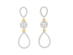 Dangling Earrings in 18K Gold and 0.96 carat diamonds