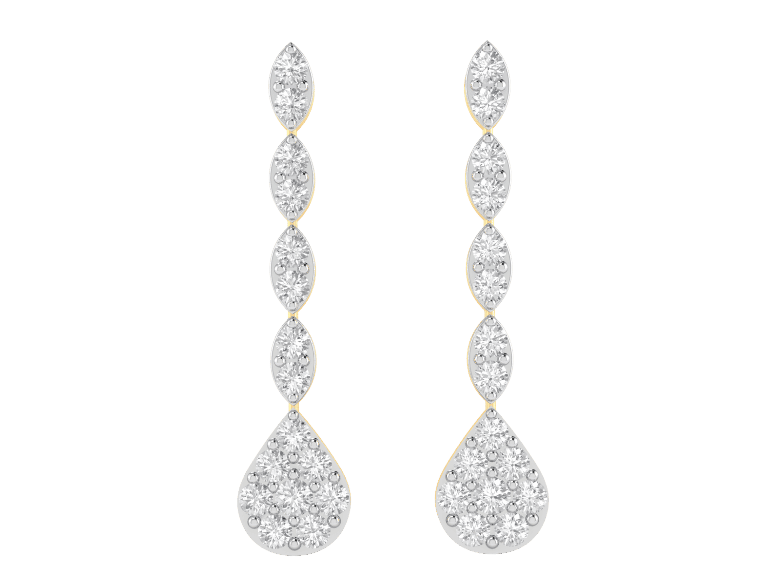 Designer Earring in 18K Gold and 2.28 carat diamonds