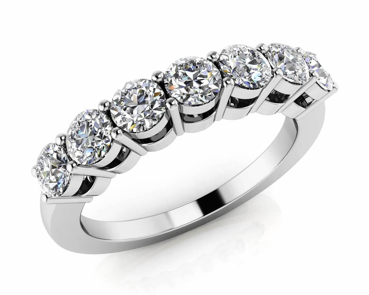 18KT Gold Seven Stone Diamond Anniversary Ring