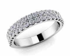 18KT Gold Double Rows Diamond Anniversary Ring