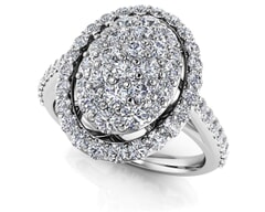 18K Gold and 1.14 Carat F Color and VS Clarity Diamond Fashion Ring