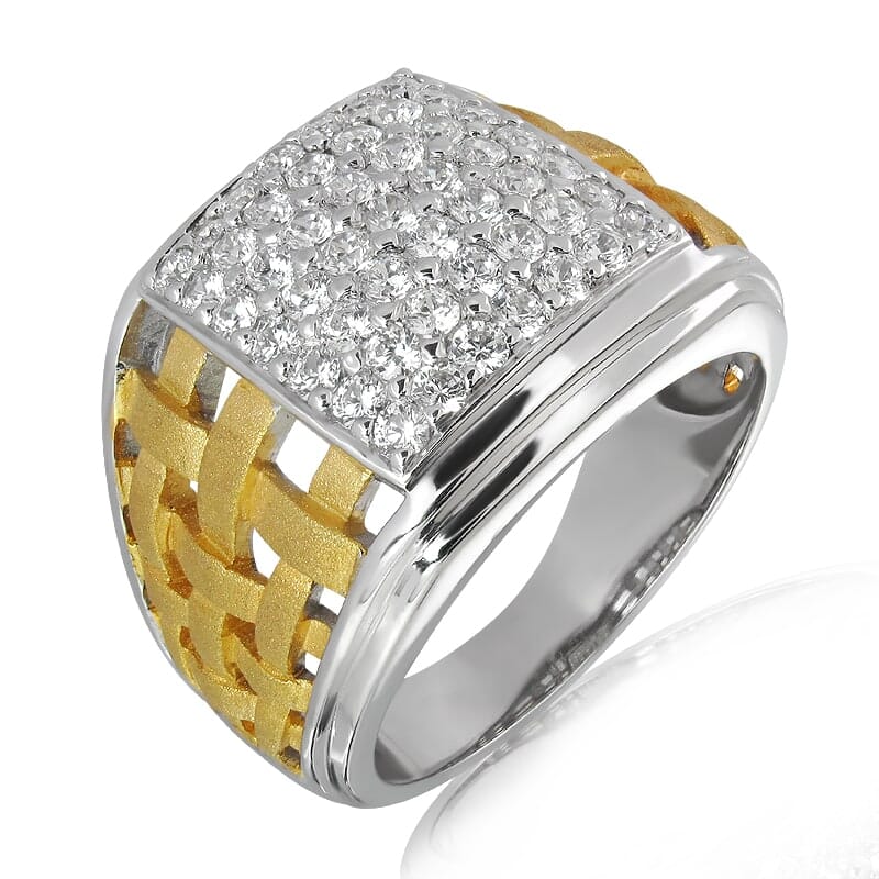 18K Gold and 1.23 Carat E Color and VS2 Clarity Diamond Designer Band