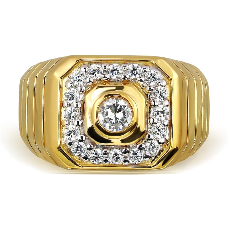 18K Gold and 0.45 Carat E Color and VS2 Clarity Diamond Designer Band