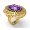 Contemporary Ring in 18K Gold Diamonds 0.97 carat and Amethyst 7 carat and Topaz 1.3 carat