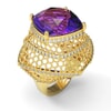 Contemporary Ring in 18K Gold, Diamonds 1.41 carat and  Amethyst 8 carat