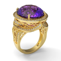 Contemporary Ring in 18K Gold, Diamonds and Semi Precious Stones