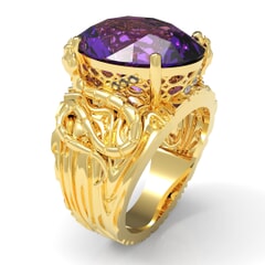 Contemporary Ring in 18K Gold, Diamonds and Semi Precious Stones