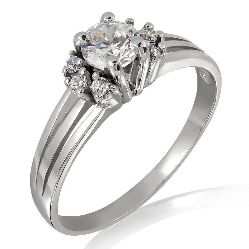 18K Gold and 0.35 Carat E Color VS1 Clarity Diamond Ring