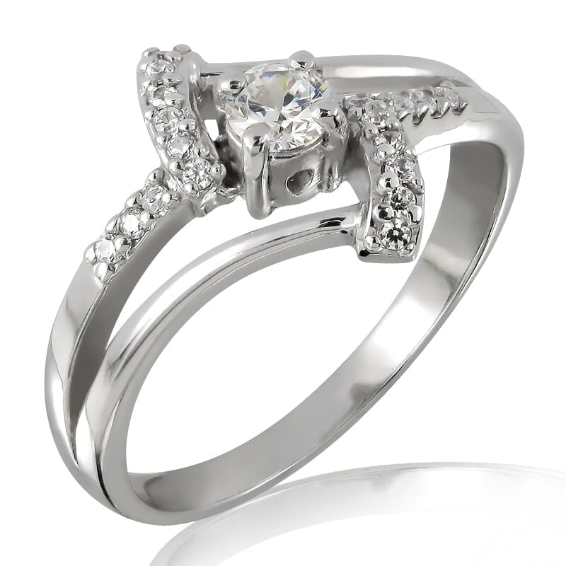 18K Gold and 0.35 Carat E Color VS Clarity Diamond Ring