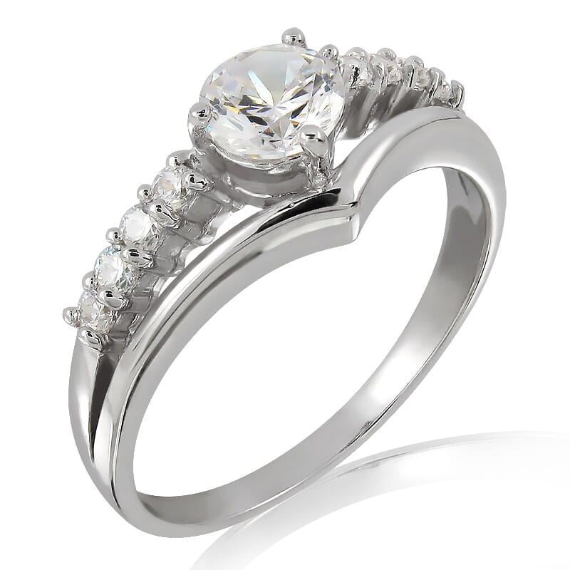 18K Gold and 0.35 Carat E Color VS Clarity Diamond Ring