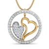 18k Gold and 0.34 carat Round Diamond Heart Pendant