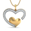 18k Gold and 0.26 carat Round Diamond Heart Pendant
