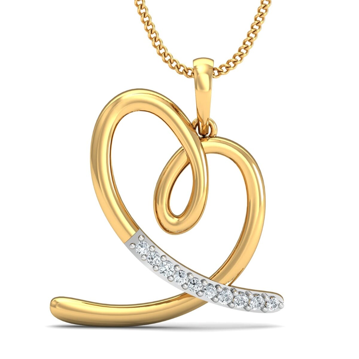 18k Gold and 0.06 carat Round Diamond Fancy Pendant